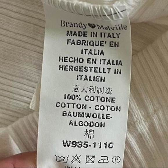 Brandy Melville Top Bundle Set of 4, white ss, tanks- olive, black, tube black - Picture 2 of 8